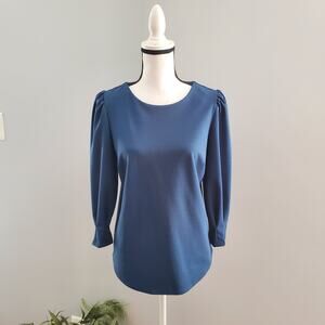 Melloday Green Pleated Sleeve Shirt Top S